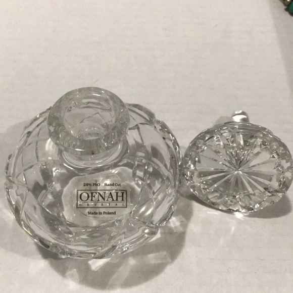 Vintage OFNAH Hand Cut Lead Crystal Perfume Bottle - Picture 3 of 7